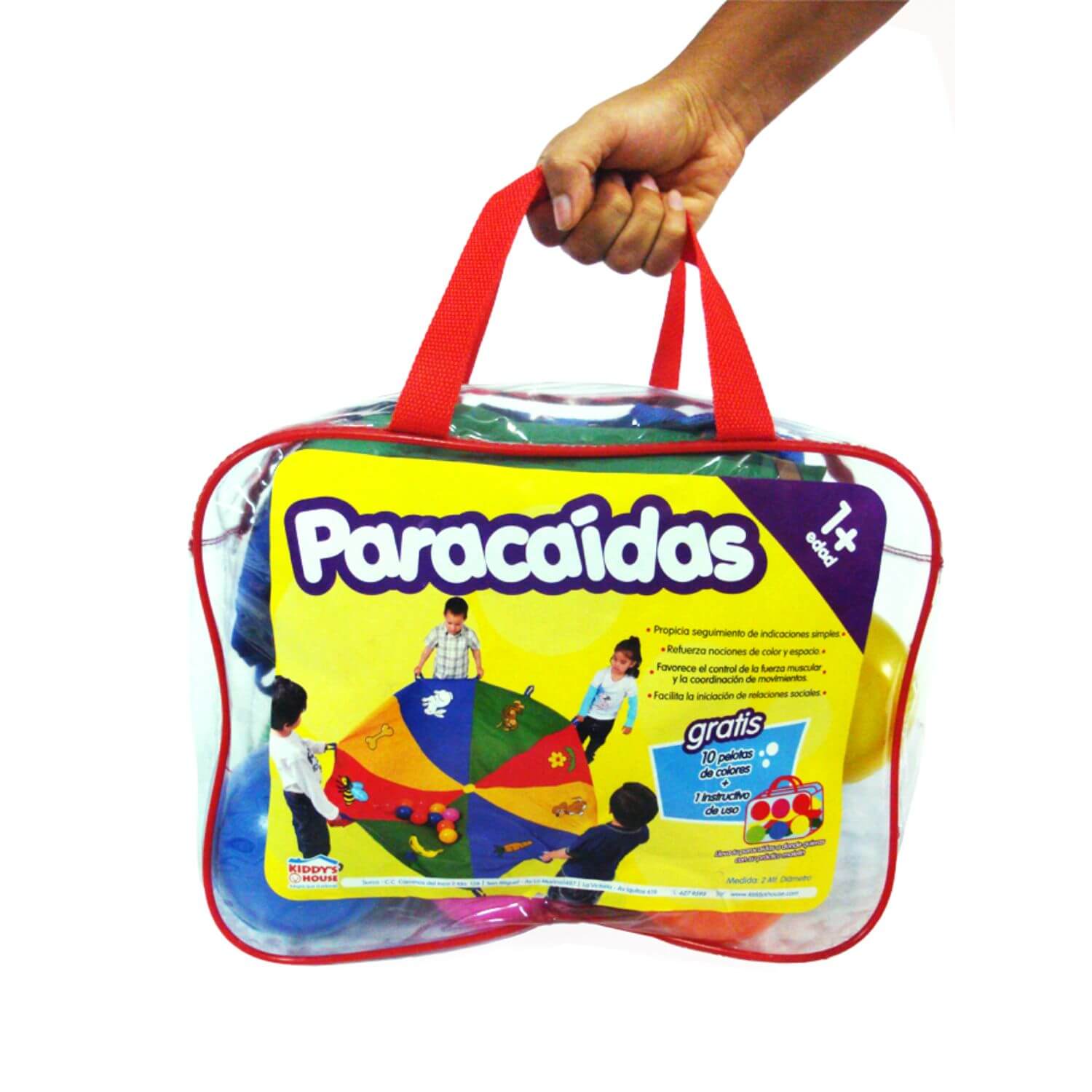 PARACAIDAS CON DISEÑOS DE 2 M C/10 PELOTAS MG