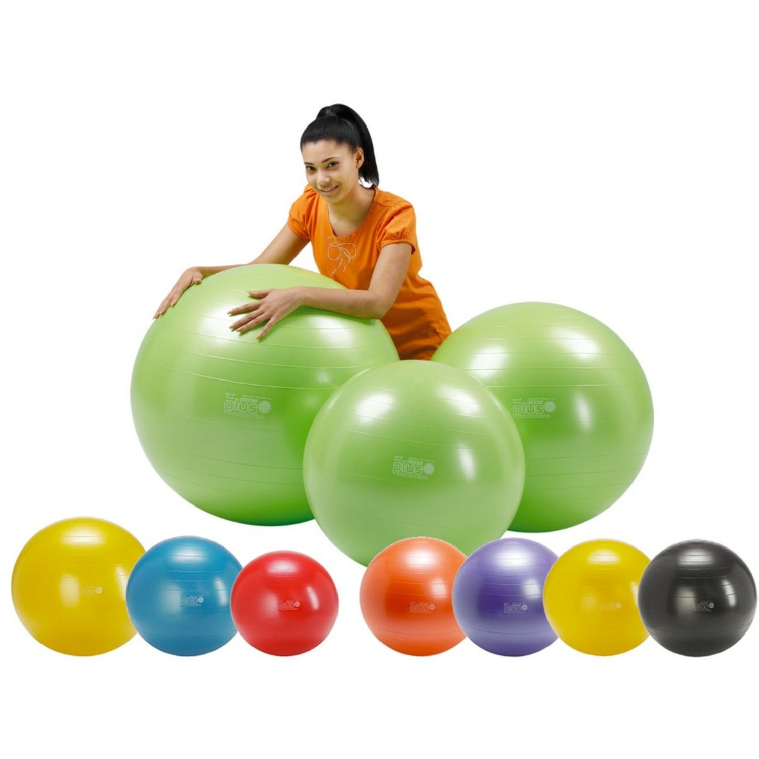 PELOTA GYMNIC PLUS 65 CM DIAM ANARANJADO COD 95.25 LDP