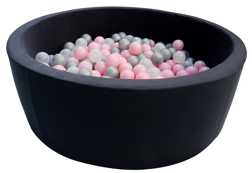 PISCINA CIRCULAR PLOMA SOFT CON PELOTAS (PLOMO TRAS-TRANSP-ROSADO BB PERL) MIMOS