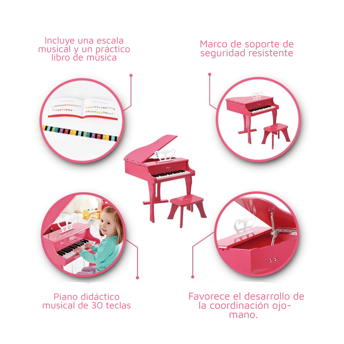 PIANO DE COLA ROSADO COD E0319 HP