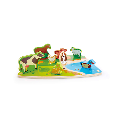 ENCAJE CON RELIEVE SILUETAS GRANJA COD E1454 HP