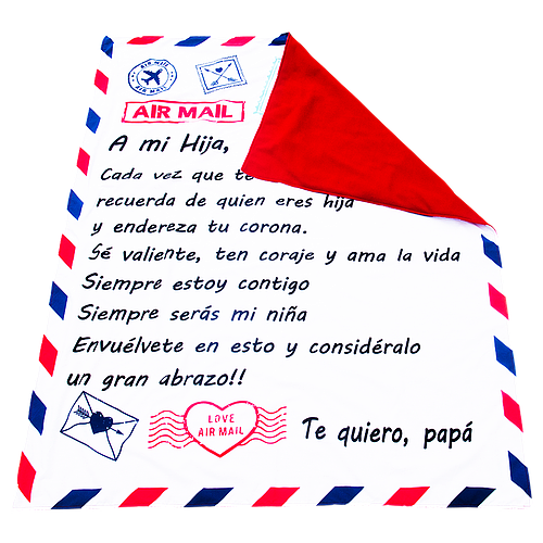 MANTA POSTAL ABRAZO DE PAPA A HIJA 