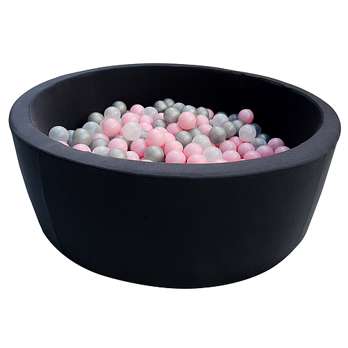 PISCINA CIRCULAR PLOMA SOFT CON PELOTAS (PLOMO TRAS-TRANSP-ROSADO BB PERL) MIMOS