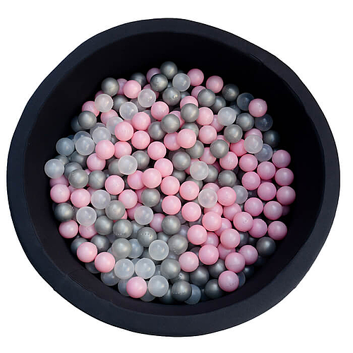 PISCINA CIRCULAR PLOMA SOFT CON PELOTAS (PLOMO TRAS-TRANSP-ROSADO BB PERL) MIMOS
