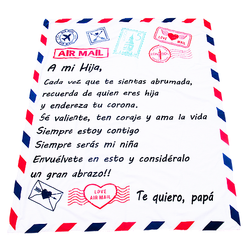 MANTA POSTAL ABRAZO DE PAPA A HIJA 