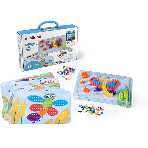 JUEGO DE CLAVIJAS MOSAICO PEGS 10 MM ML45316 MINILAND